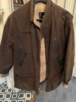 Vintage Barbour Bushman A1551 Wax Jacket Brown Men s Large Made in England