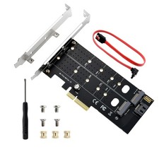 Dual M.2 PCIe NVMe NGFF to PCIe X4 Adapter 32Gbps SSD B M Key