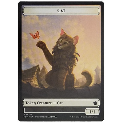 x1 Cat/Spirit Double Sided Token MTG FDN M/NM Foundations