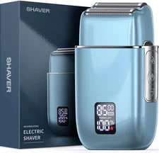 Portable Electric Razor for Men: Foil Shaver for Beard/Face - LED Display USB-C