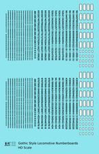 K4 HO Scale Decals Gothic Locomotive Number Board Numbers Black Numberboard