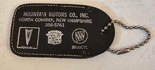 North Conway NH Mountain Motors Keychain Vintage Key Ring Fob Coin Pouch Leather