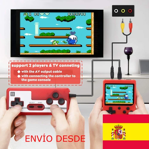 Retro Mini Portable Game Console, 400 Games, Controller for Two, TV Connection