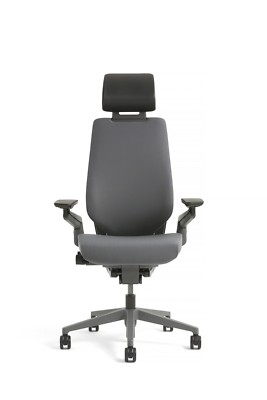 New Steelcase Gesture Chair with Adjustable Headrest Wrap Black Frame Graphite