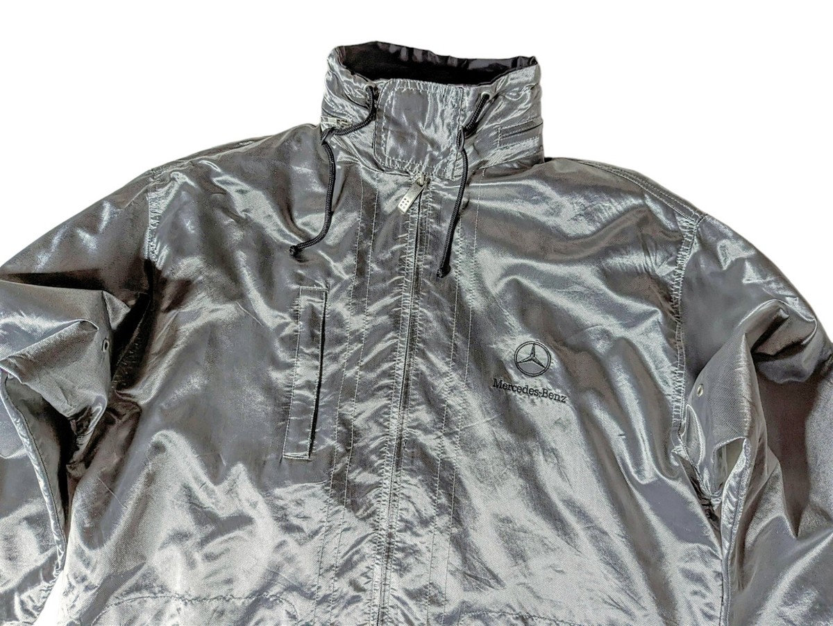 Mercedes Benz Motorsport Men's Vintage Silver Racing Jacket