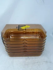 Amber 1/3 Size High-Temp Food Pans 32PTBH1150 Heat-Resistant NSF GN 1/3 - 6Pack