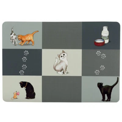 TRIXIE Patchwork Napfunterlage für Katzen - Futtermatte, rutschfest