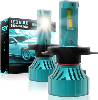 Headlight Bulbs H4-9003 LED High-Low Beam 10,000 Lumen Pair 6500K Cool White