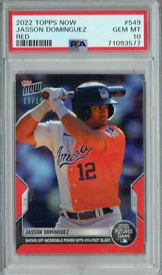 PSA 10 GEM-MT Jasson Dominguez 2022 Topps Now #549 Rookie Card Red 