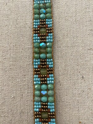 Chili Rose Adonnah Langer Sterling Silver turquoise Czech Fire bracelet EX  COND