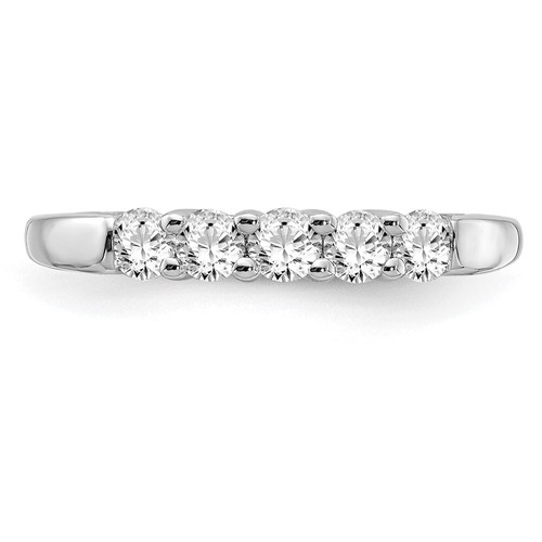 5-Stone 0.5Ct Lab Grown Diamond Band Ring Size 7 14K White Gold ( VS/SI,GH ) - Picture 4 of 6