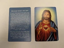 PRAYER WHEN WEARY (Lot of 2 Laminated Catholic prayer cards