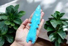 5.5-6" Turquoise Quartz Glass Arrowhead, Healing Turquoise for Jewelry Making