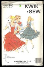 VINTAGE Uncut Sealed SQUARE DANCING Dress BIB 3 Tier Skirt SEWING Pattern 14-20