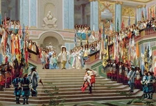 Reception Grand Count at Versailles Painting by Jean Leon Gerome Reproduction