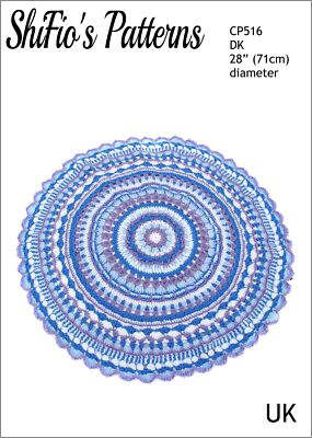 Häkelanleitung für Mandala Decke, UK Terminologie, CP516