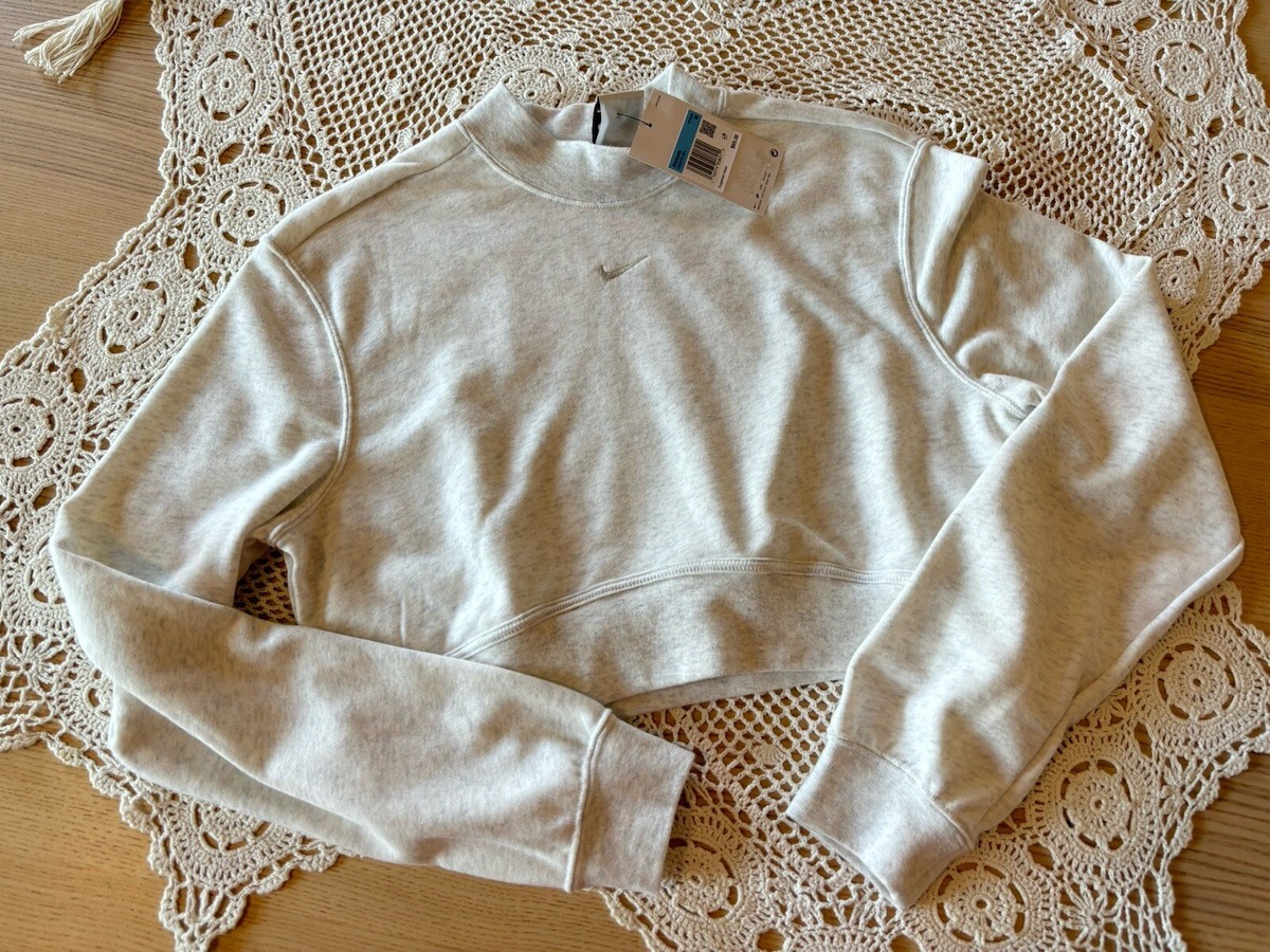 women's nike retro femme terry cropped crew sweatshirt