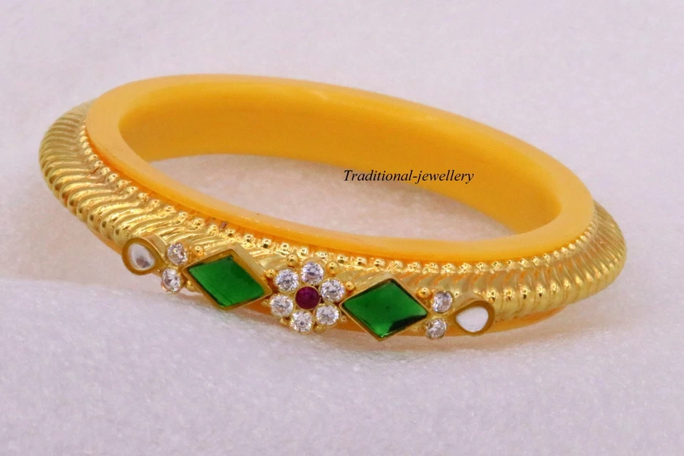 ORO AMARILLO 22KT FABULOSO BRAZALETE NOVIAS PERSONALIZADO TRIBAL KANGAN BA32 Foto 2 de 4