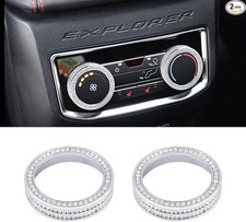 Bling Air Conditioner Knobs Cover Rear Row AC Knob Cap Decals Stickers Car Inter