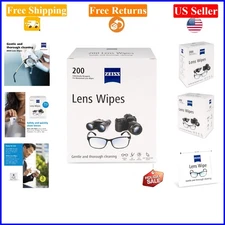 Pre-Moistened Lens Cleaning Wipes 200 Count, Unscented, Travel-Ready