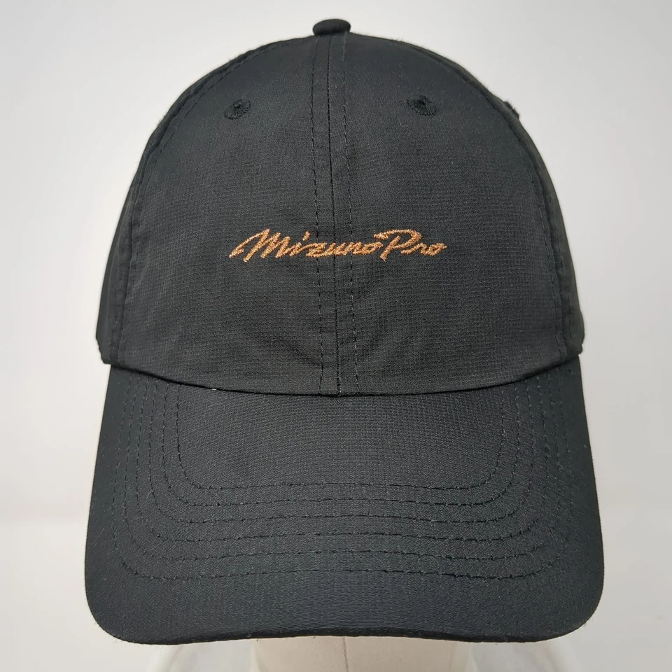 Gorra de béisbol Mizuno Pro con tirantes negra talla única ajustable bordada 6 paneles Foto 2 de 4