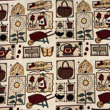 Mumms The Word Debbie Mum Vintage Garden Angel Cotton Fabric 18  X42  