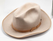 1950s - Royal Deluxe Stetson Open Road Cowboy Fedora Silverbelly Hat Size 6 3/4