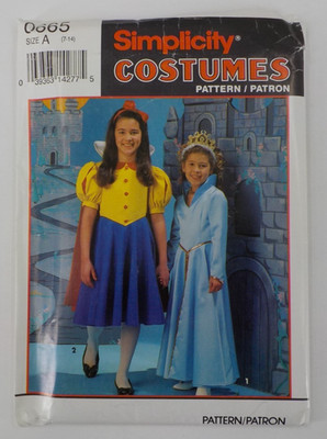 SIMPLICITY PATTERNS #0665 GIRLS SZS 7-14 FAIRY TALE COSTUMES UNCUT PRINT 1993