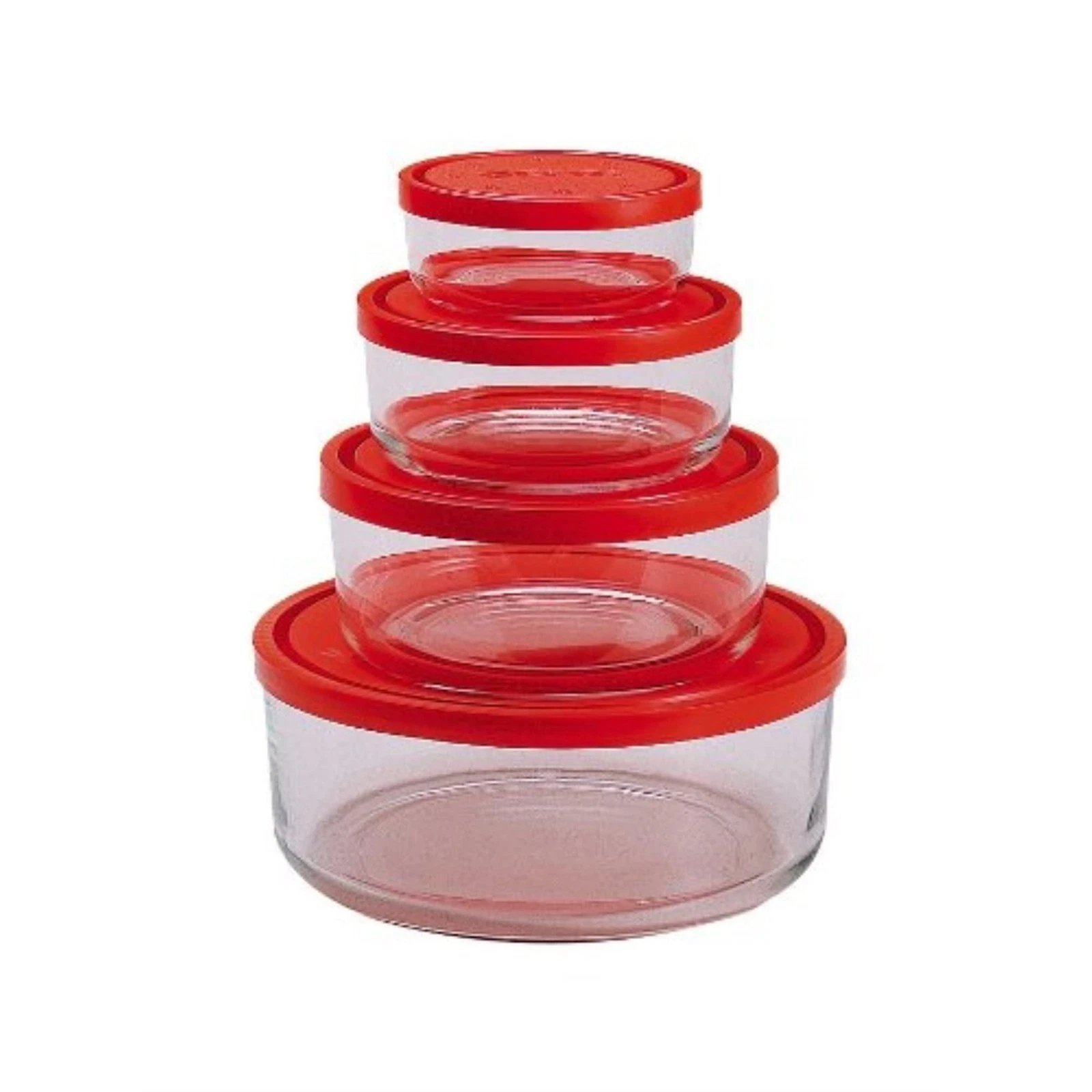 Bormioli Rocco Gelo Preserving Jars Set with Red Lids (4-Piece)