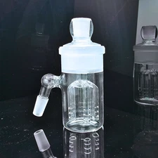 USA Made 14mm Glass Ash Catcher 45° – Removable Perc Lid, Heavy Duty