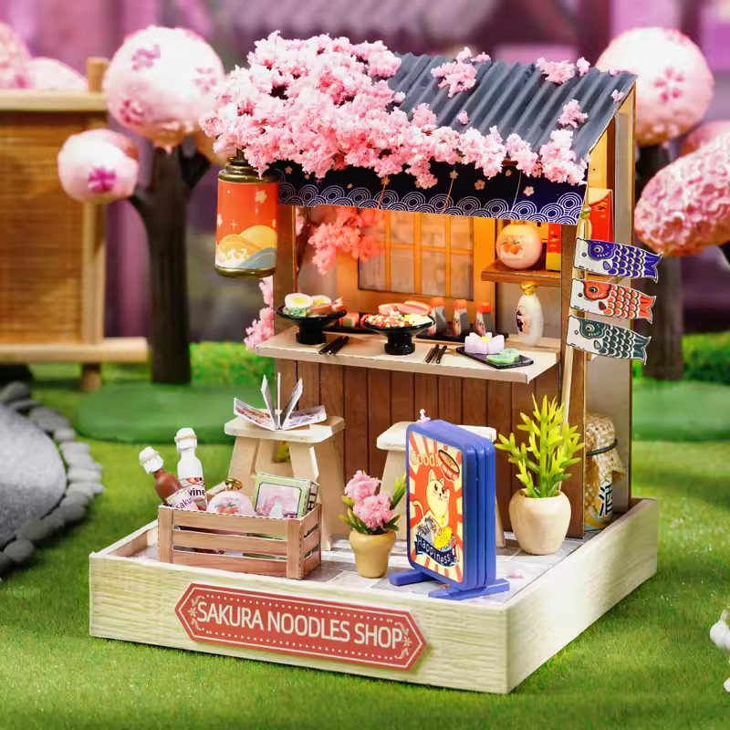 DIY Puppenhaus JAPANISCH Ramen Restaurant Kit 3D Bücher Ecke