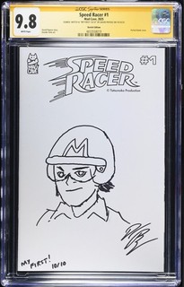 Speed Racer #1 BLANK CGC SS 9.8 signed ORIGINAL David Pepose 1st SKETCH NOTATION