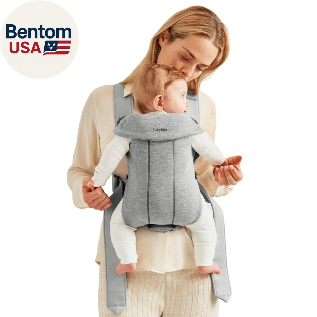 Babybjörn Baby Carrier Mini, Light Gray, 3D Jersey | Infant Carrier (7-25 Lbs),