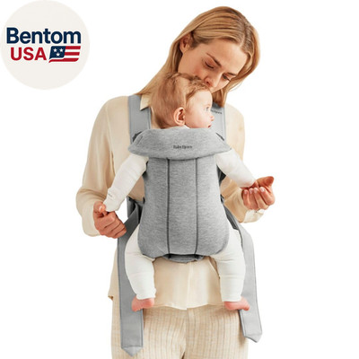Babybjörn Baby Carrier Mini, Light Gray, 3D Jersey | Infant Carrier (7-25 Lbs),