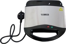 Tower Stainless Steel Sandwich Toaster Maker Grill Black Corded Electric