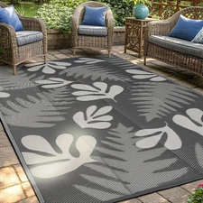 Outdoor Rug 4x6ft Waterproof Reversible Mat Indoor for Patio Deck Balcony