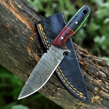 6'' Handmade Damascus Steel Hunting Sharp Modern Skinner Knife with Sheath