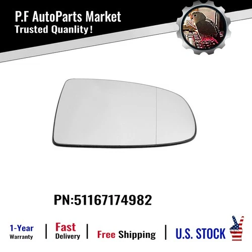 Fit BMW X6 X5 E70 E71 E72 Heated Right Passenger Side Mirror Glass 51167174982