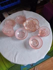 Vintage Pink Depression Glass Lot – Bowls, Teacup, Candy Dish – Mixed Patterns,