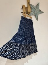 Paul & Joe X Uniqlo Collab Ditsy Navy Blue Floral Midi Skirt Size Large 12 14