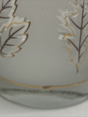 Double Old Fashioned Rocks Glasses 1970’s MCM Frosted Barware Set-3 Gold Leaf - Picture 21 of 22