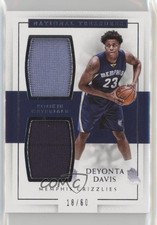 2016 Panini National Treasures Rookie Dual Materials 18/60 Deyonta Davis #14 0o9