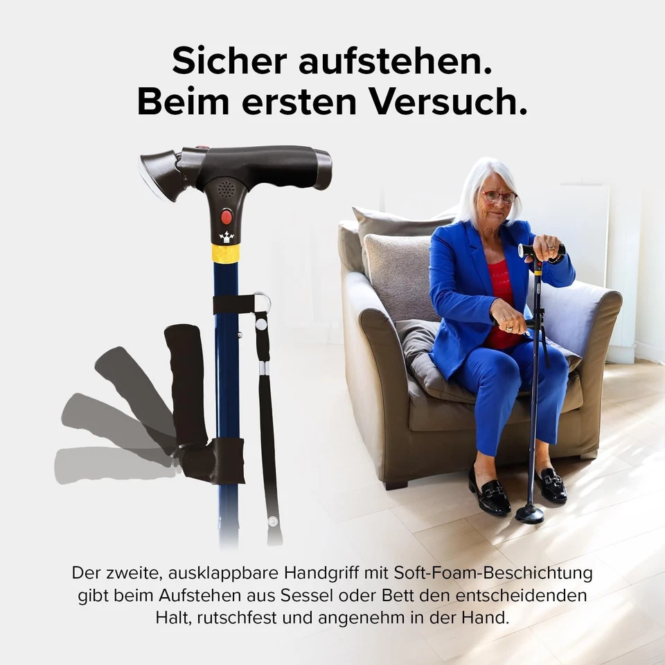 DR-HO'S Get Up & Go Gehstock mit LED-Licht & Alarmknopf - Bild 3 von 4