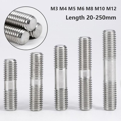 Exhaust Manifold Studs Double End Threaded Screws Bolts A2 304 Stainless Steel
