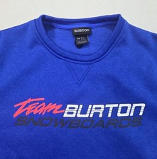 Burton Snowboards Sweatshirt Mens M Blue Pullover Thumbholes Fleece LIMITED USE