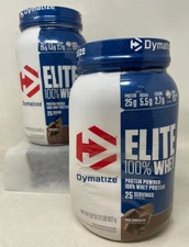 Dymatize Elite 100% Whey Protein Powder - Rich Chocolate, 2lb Ex. 2/26 - 2 Pack
