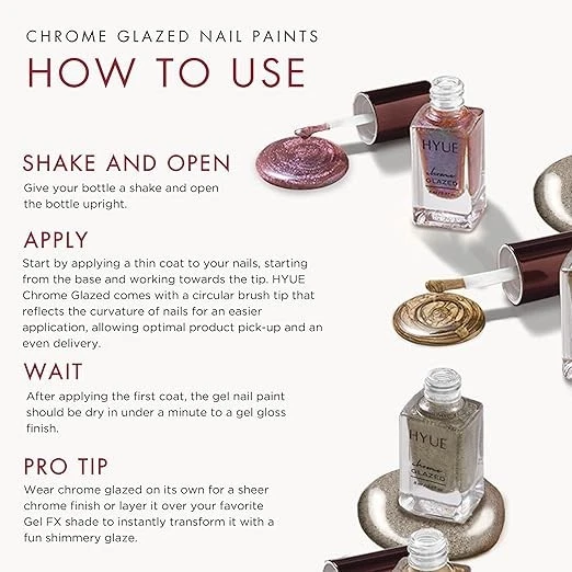 HYUE Chrom glasierter Nagellack - 7 Farbtöne | Donut glasiert | 8 ml | zweifarbig | Lo - Bild 4 von 4