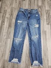 Rewash Jeans Womens 5/27 High Rise Distressed Straight Leg Denim Vintage Reunion