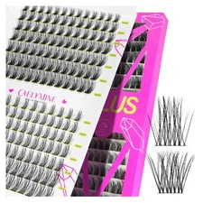 DIY Eyelash Extension, 140pcs Super Thin Band Cluster Lashes, Natural Reusable