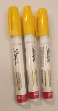 Sharpie Marker Paint YELLOW ink & CAP Oil Based pink line medium point art lot 3